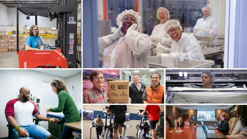 collage of people doing activities