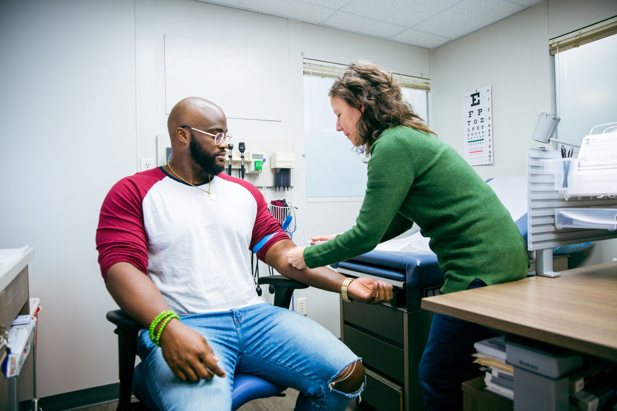 Nurse helping patient